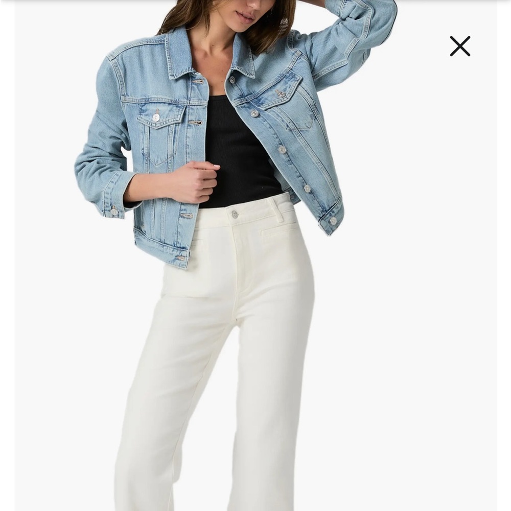 Paige Denim Jacket Light Blue Wash Classic Denim Jacket Sz S